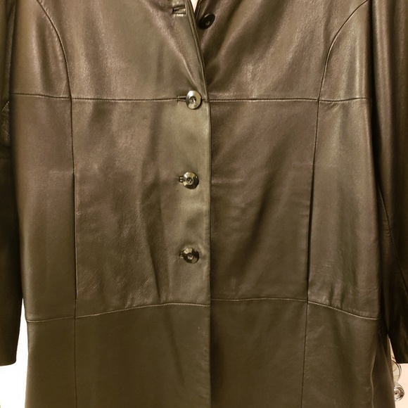 Wilsons Leather Black Button Front Coat, plus size - Picture 5 of 8